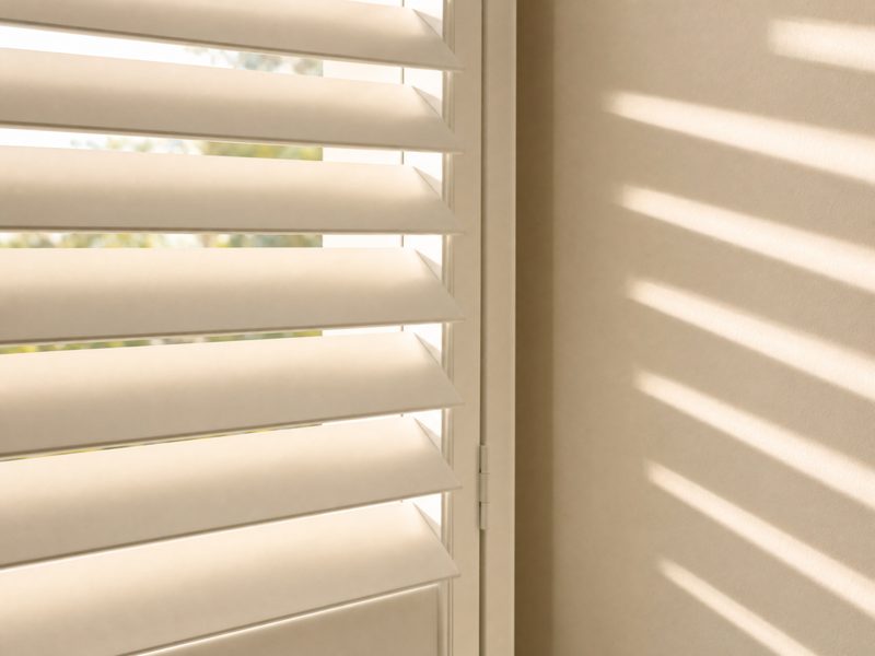 Custom plantation shutters installed in Clearwater Beach coastal home